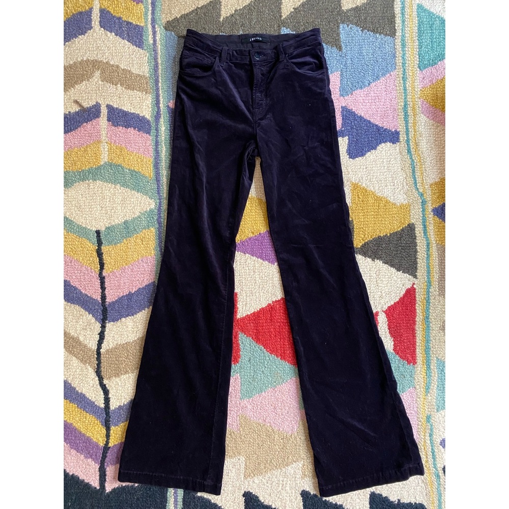 J Brand Maria Flare High Waist Velvet Jeans Twilight Purple 27